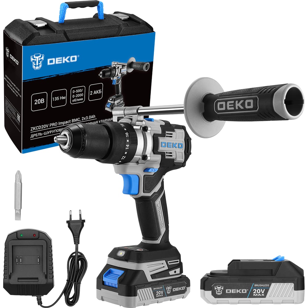 Дрель DEKO ZKCD20V PRO Impact
